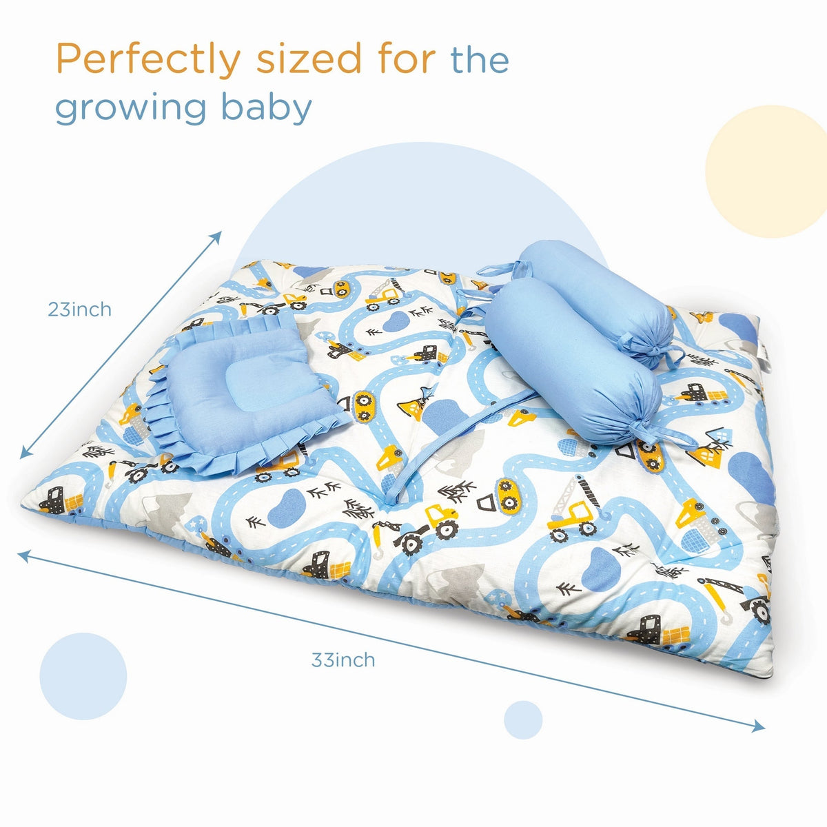 5 PC Gadda Set - Transport " 100% Cotton 180 TC "