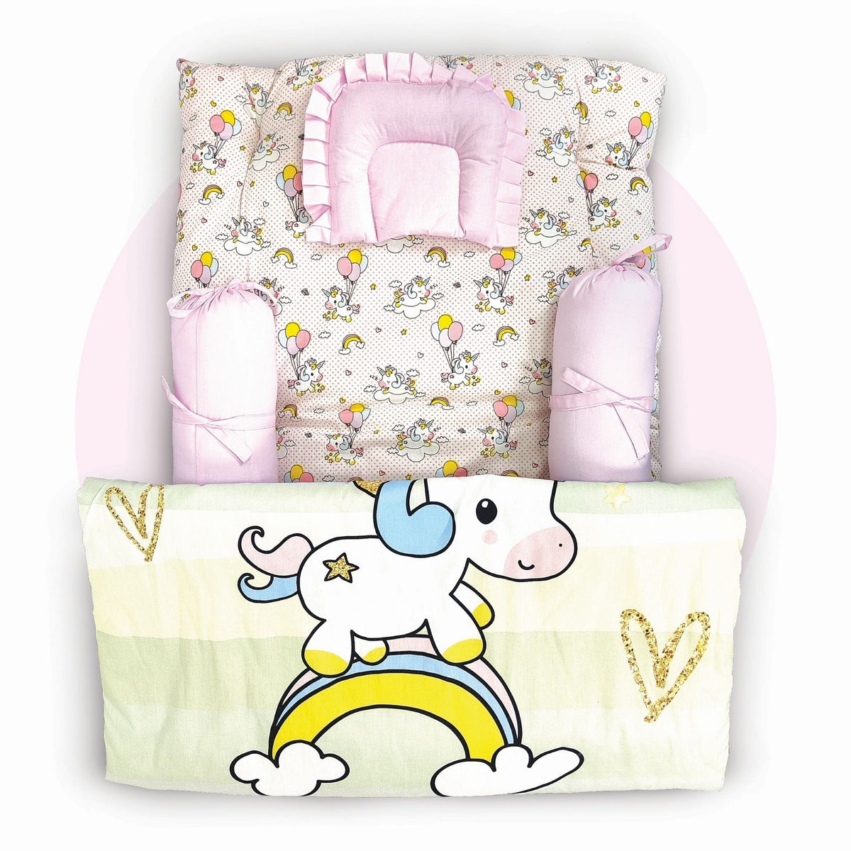5 PC Gadda Set - Transport " 100% Cotton 180 TC "