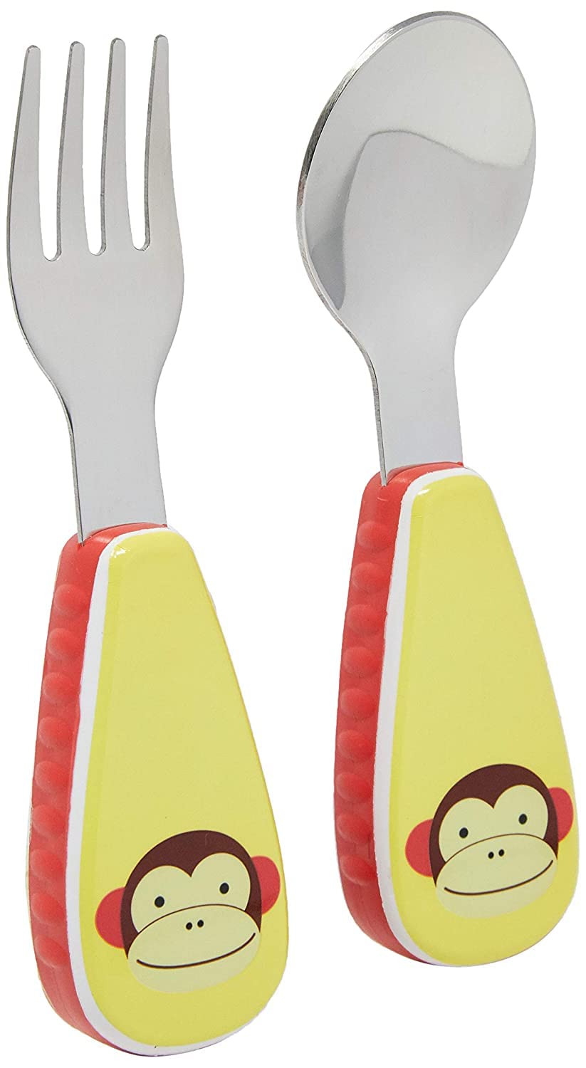 Skip Hop Zoo Utensils Fork & Spoon, Monkey, Size: 3.3 l x 10.79 w x 19.05 h (252352)