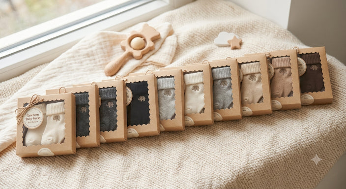 Ultra-Soft 100% Pure Cotton Newborn Baby Socks (0-3 Months)