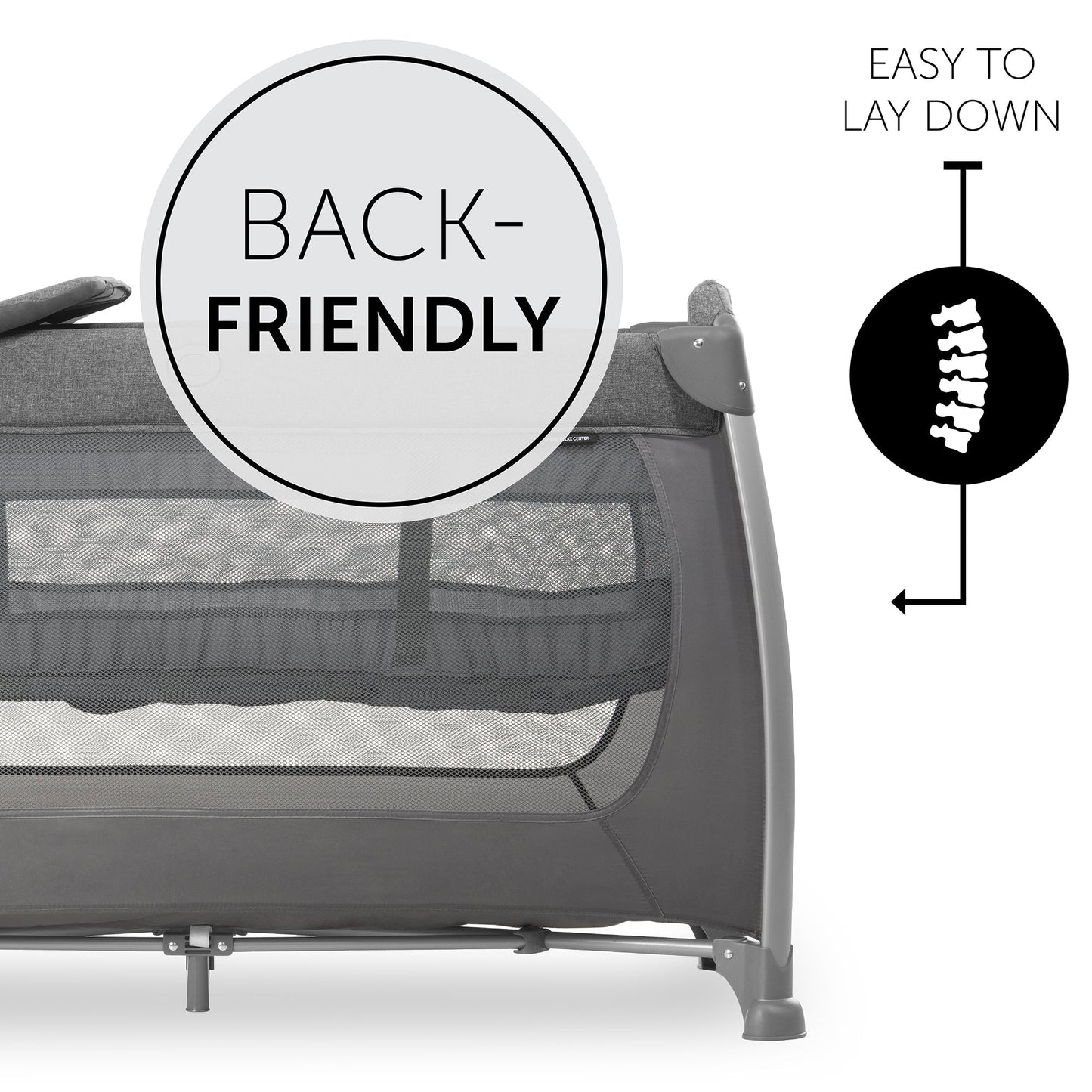 Hauck Play N Relax Center Playard Charcoal Birth+ to 36M