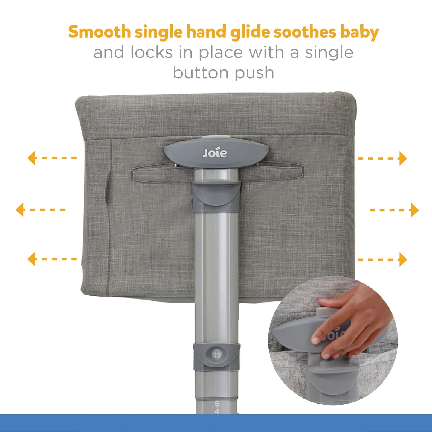 Joie Roomie Glide Bassinet - Fashion Foggy Grey - Birth+ To 9Months - Distress Box - Distressed
