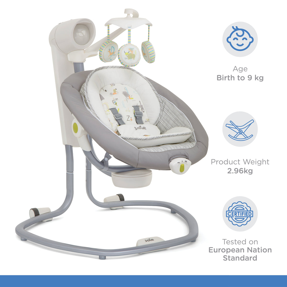 Joie Serina Swivel Swing || Natures Alphabet || Birth+ to 9months