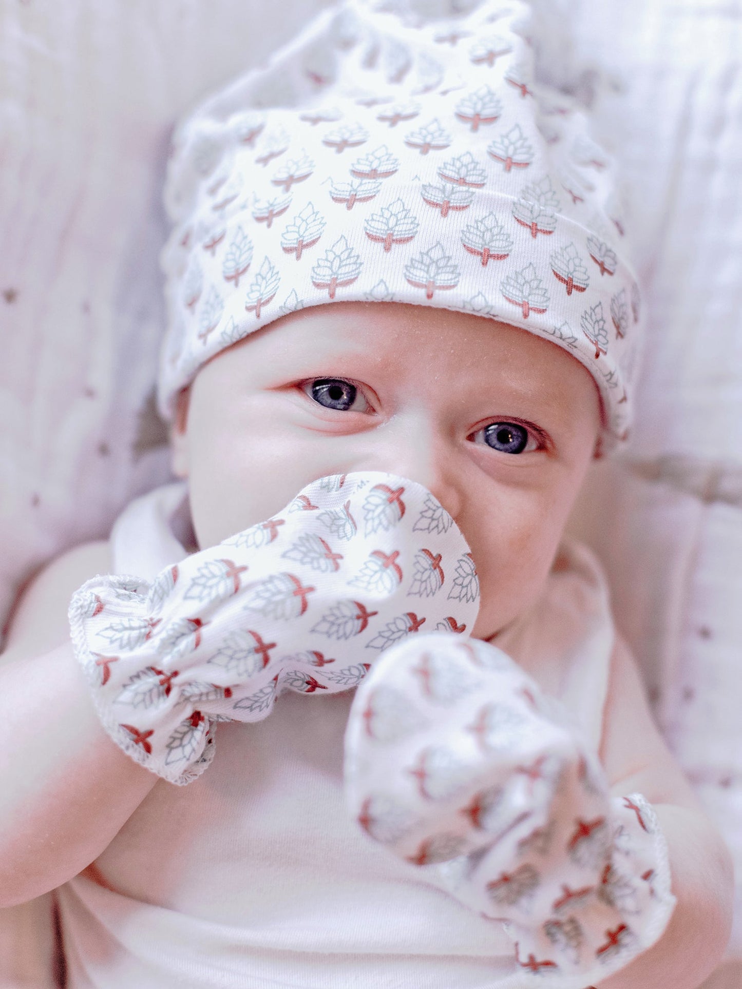 Malabar Baby Organic Cotton Bandana Bib, Mitten, Hat Set - Miami