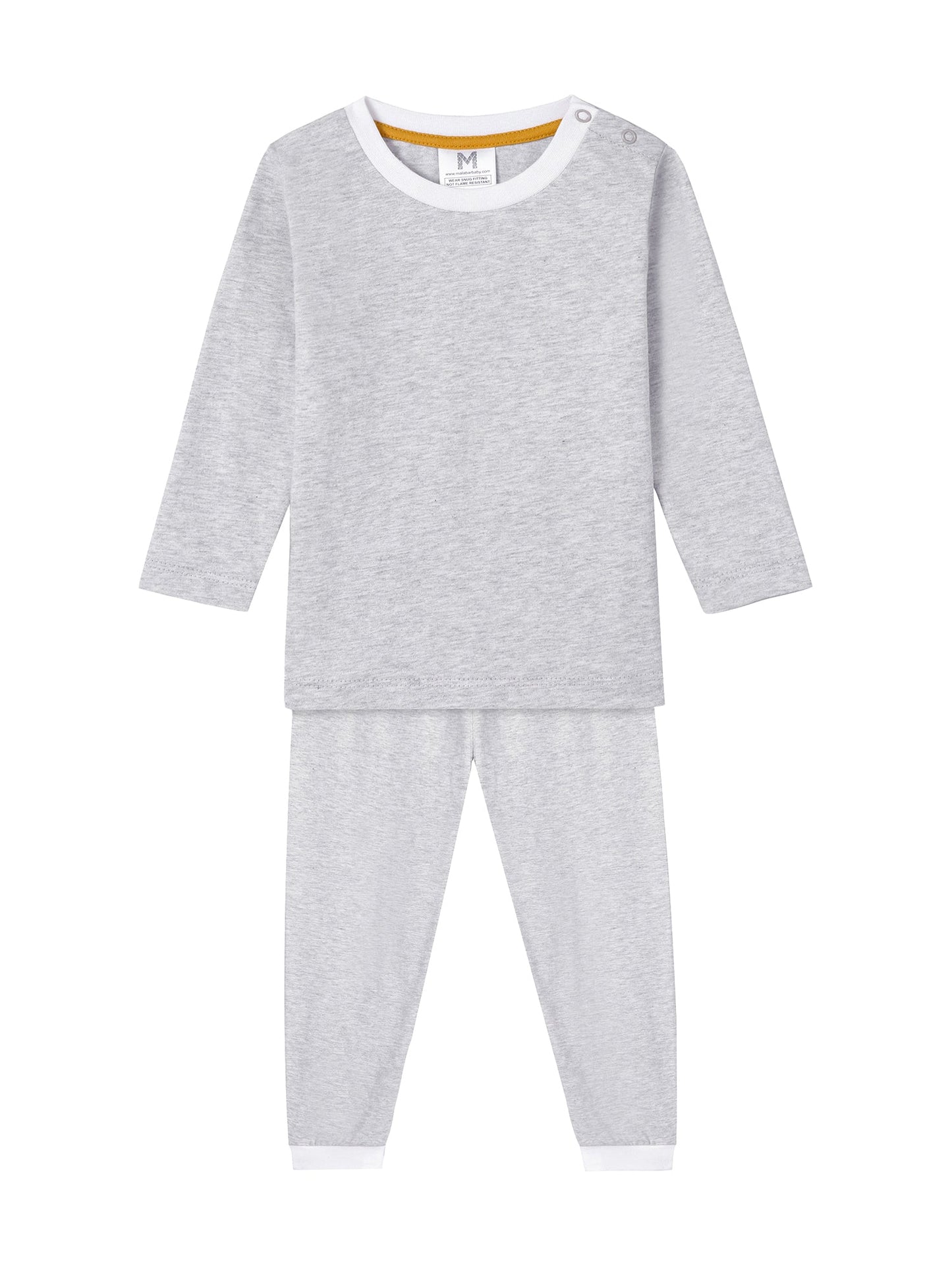 Malabar Baby Twinning Set - Toddler & Big Kid Cotton Knit PJ Set (Erawan Grey)