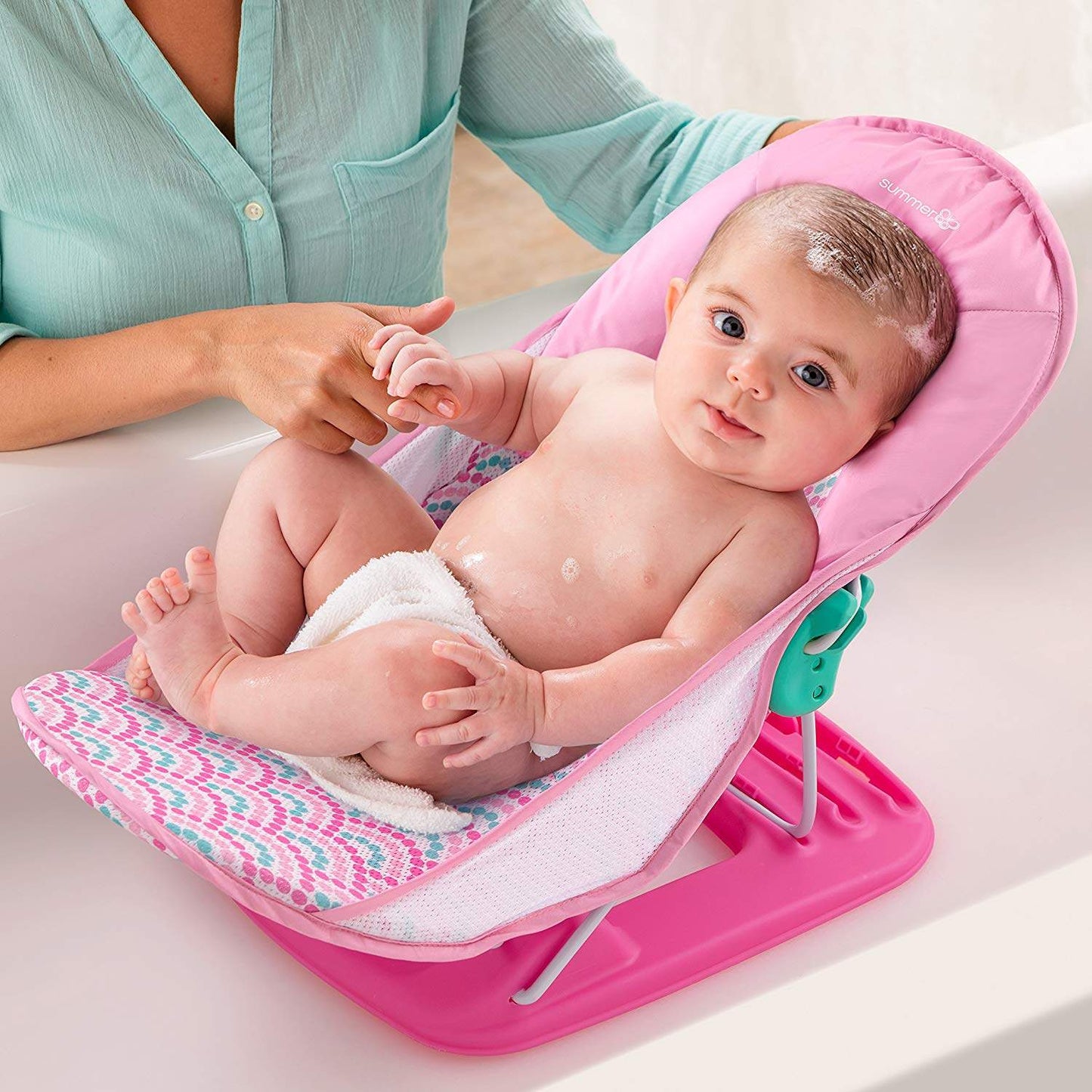 Summer Infant Deluxe Baby Bather Bubble Waves || Birth+ to 9months