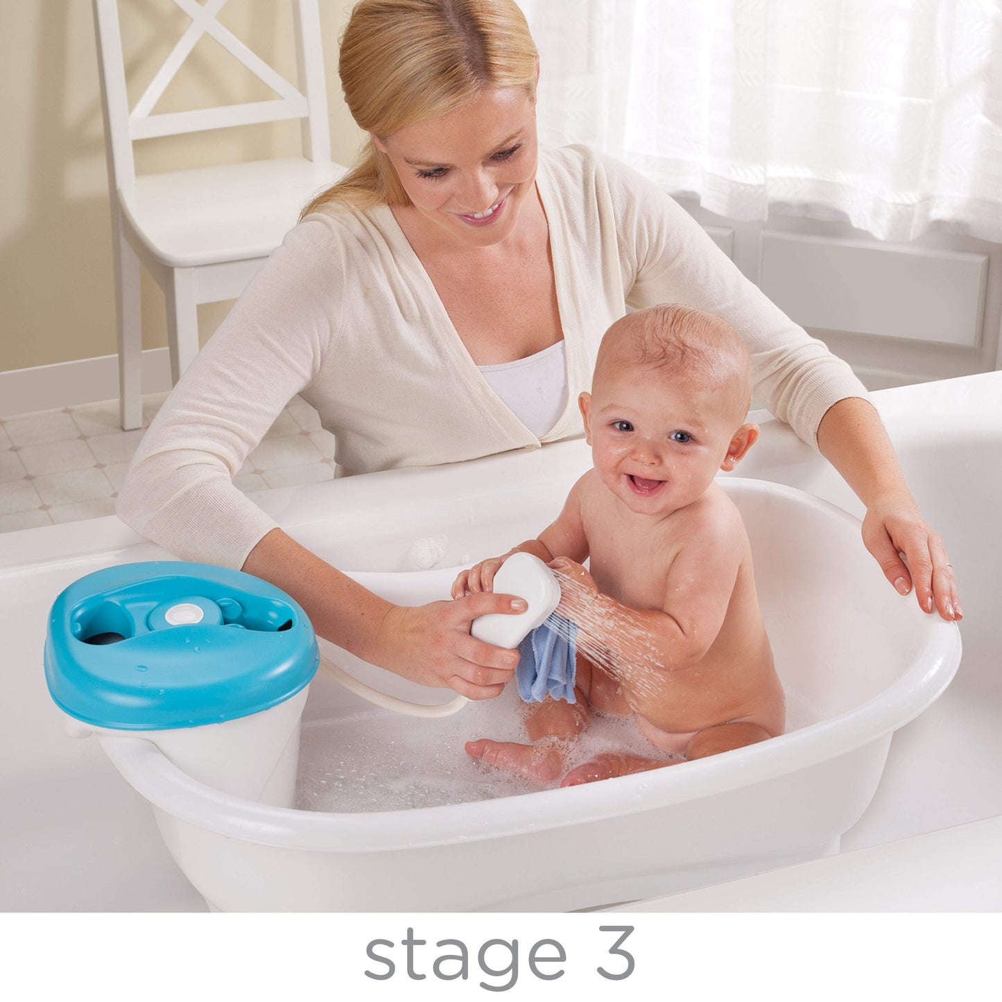 Summer Infant Newborn-To-Toddler Bath Center & Shower Blue || Birth+ to 12months