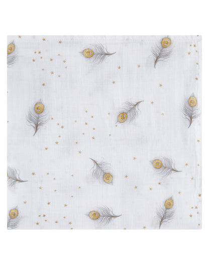 Malabar Baby Organic Swaddle Set - Sweet Dreams (Enchanted Peacock & Magical Feathers)