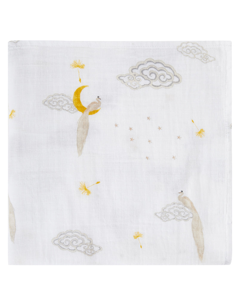 Malabar Baby Organic Swaddle Set - Sweet Dreams (Enchanted Peacock & Magical Feathers)
