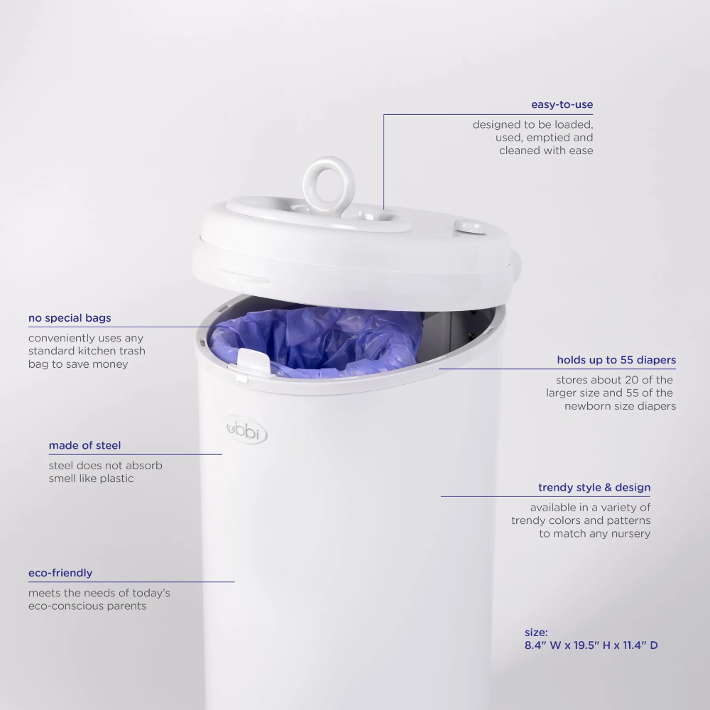 Ubbi Diaper Pail - Grey