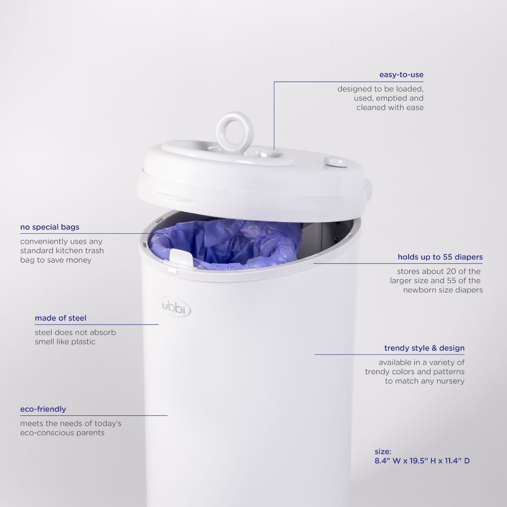 Ubbi Diaper Pail - Cloudy Blue