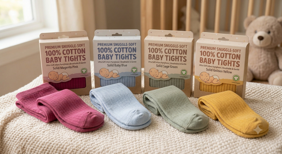 Premium Snuggle-Soft 100% Cotton Baby Tights | Ultra-Soft Infant Pantyhose