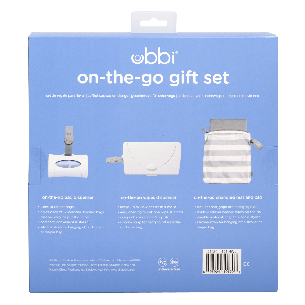 Ubbi On-The-Go Gift Set - Grey/White