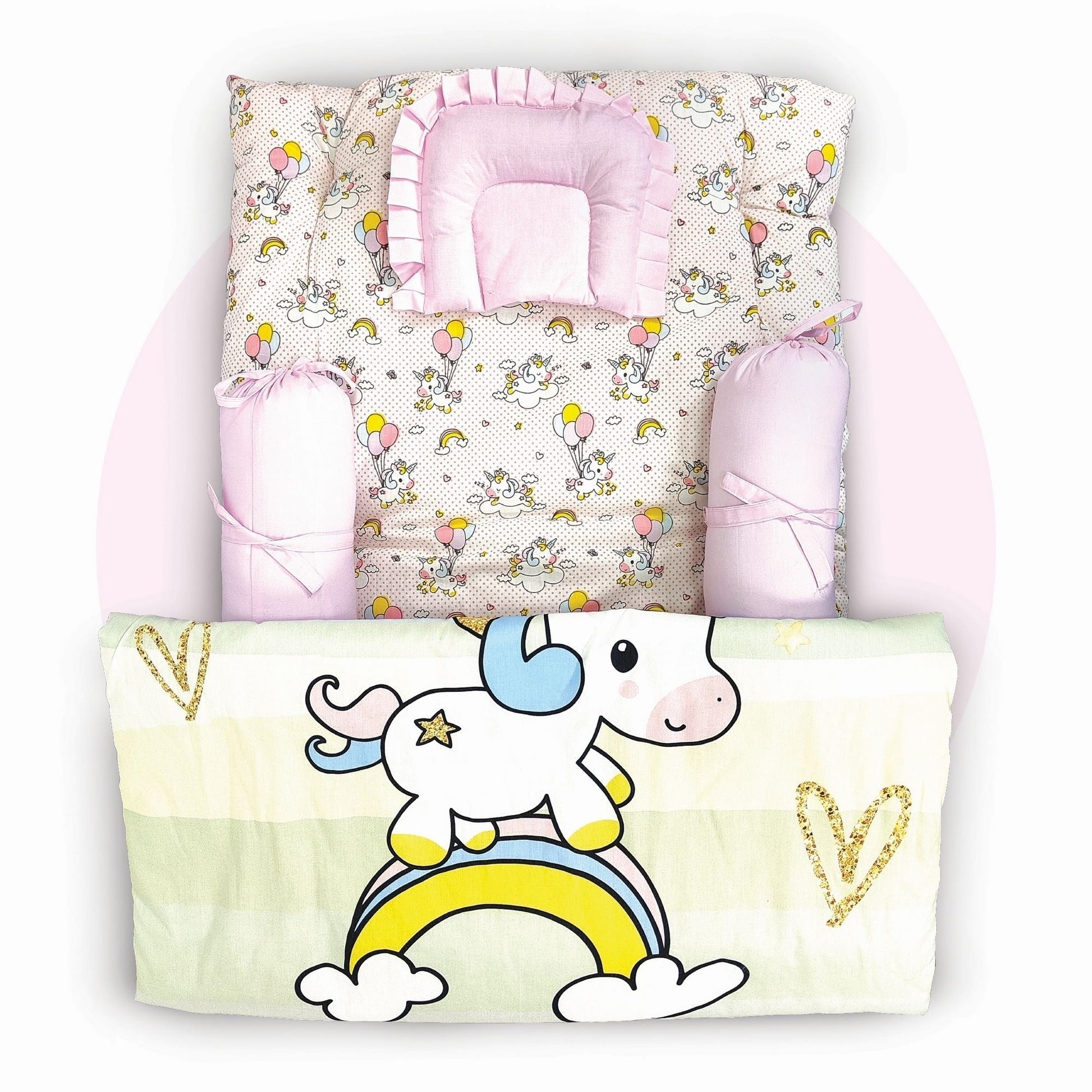 5 PC  Gadda Set - Transport " 100% Cotton 180 TC "