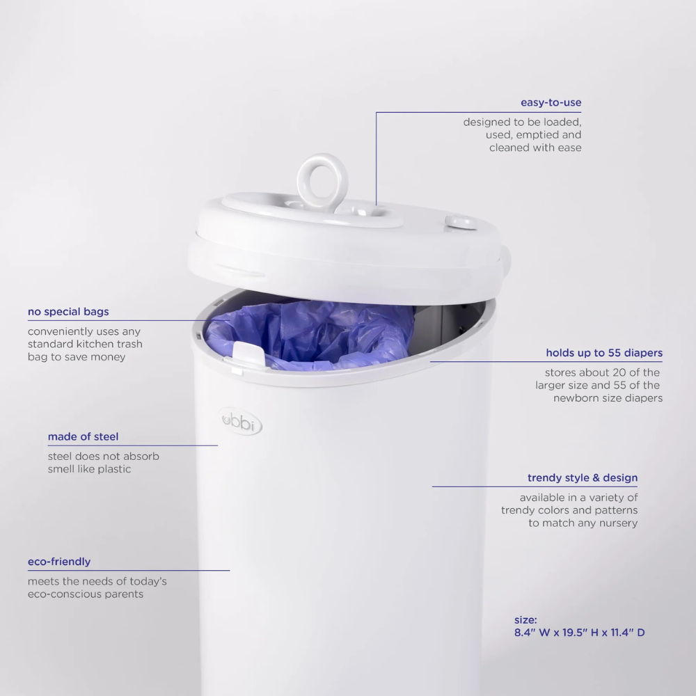 Ubbi Diaper Pail - Slate