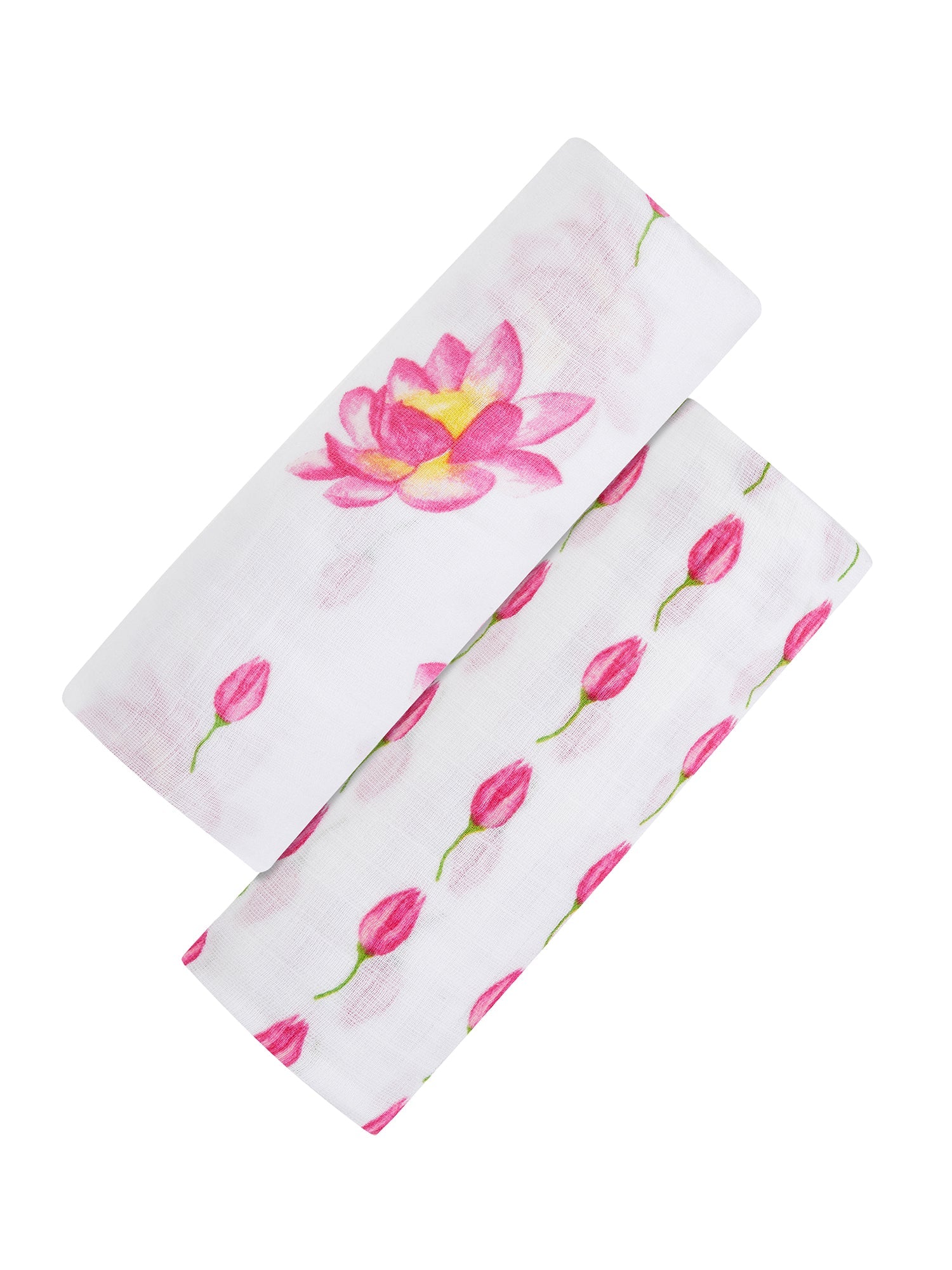 Malabar Baby Organic Swaddle Set - Enchanted Garden (Magical Lotus & Flower Bud)