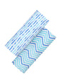 Malabar Baby Organic Swaddle Set - Shades of Blue (Chevron & Dotty)
