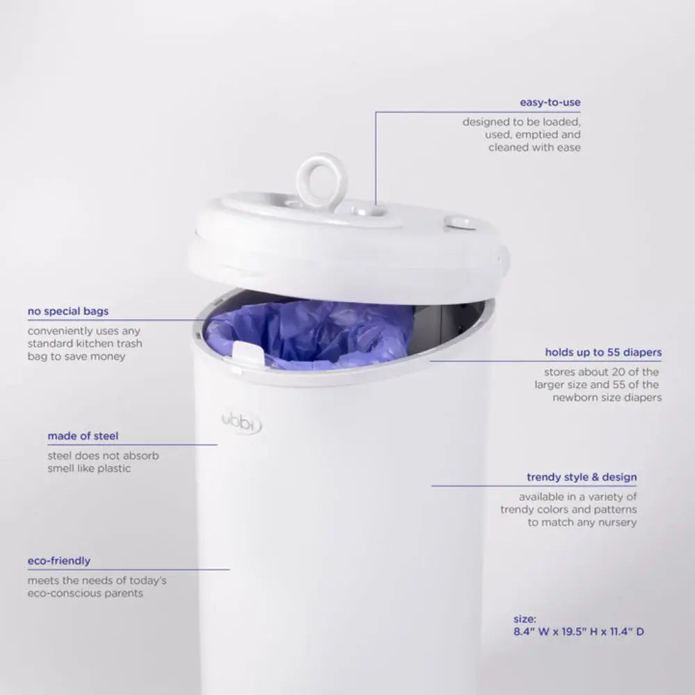 Ubbi Matte Diaper Pail - Matte Black