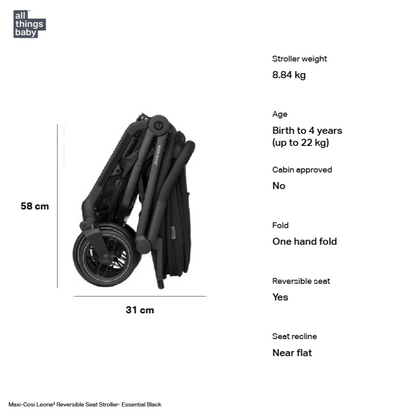 Maxi Cosi Leona2 Stroller - Twillic Black