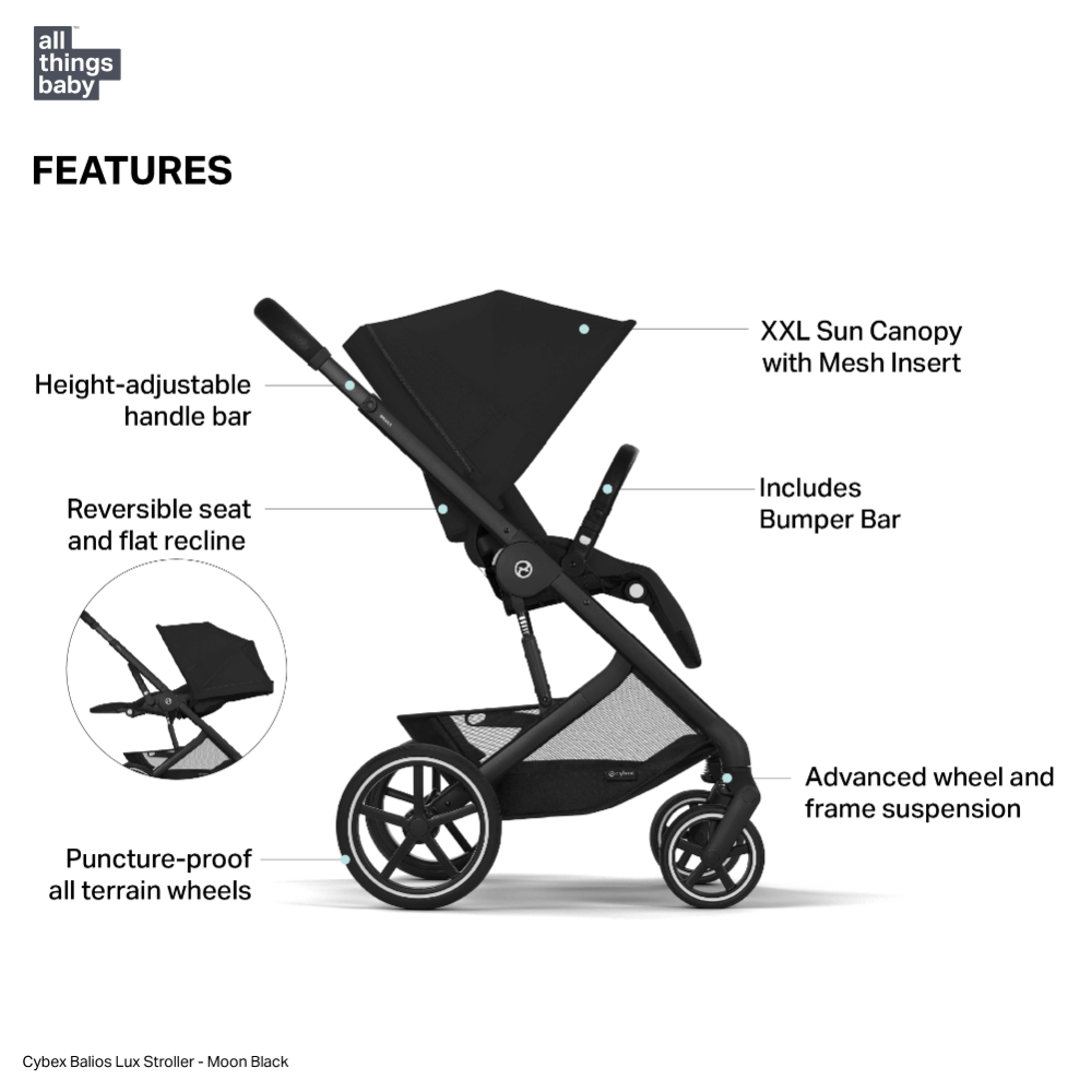 Cybex Balios Lux Stroller - Moon Black