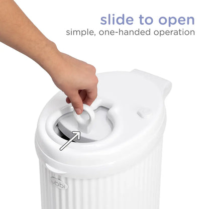 Ubbi Matte Diaper Pail - Matte White Fluted