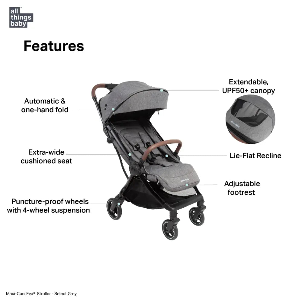 Maxi Cosi Eva3 Stroller - Essential Black