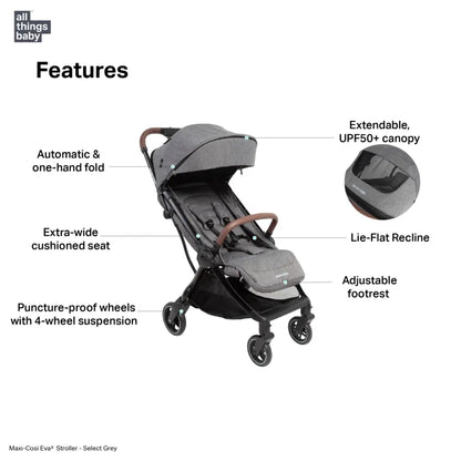 Maxi Cosi Eva3 Stroller - Essential Black
