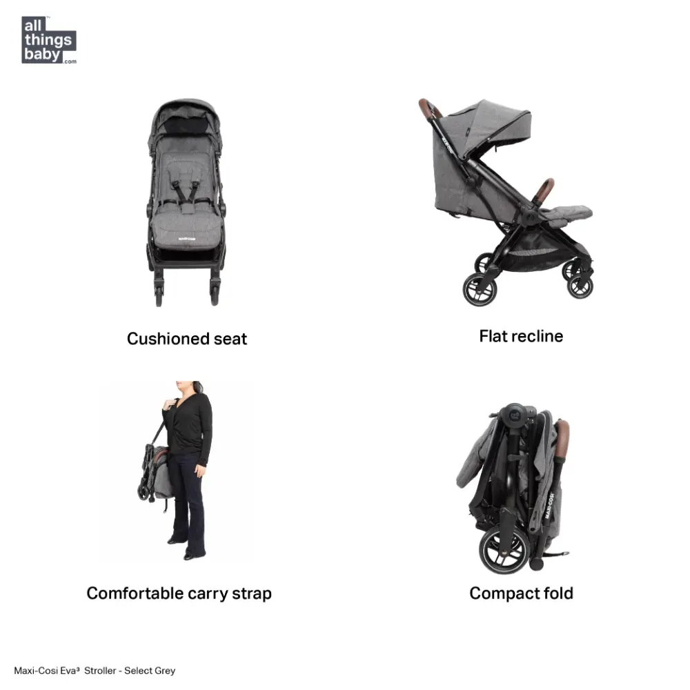 Maxi Cosi Eva3 Stroller - Essential Black