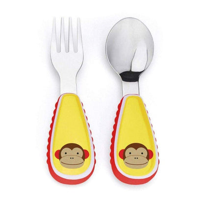 Skip Hop Zoo Utensils Fork & Spoon, Monkey, Size: 3.3 l x 10.79 w x 19.05 h (252352)