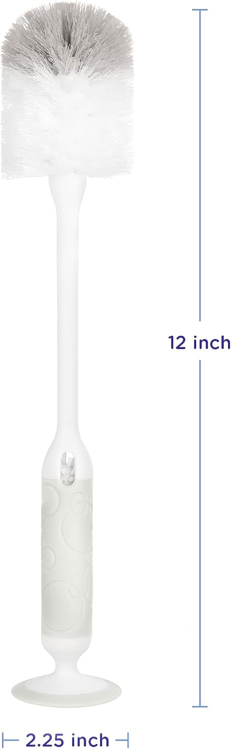 Ubbi Deluxe Bottle Brush With Suction Base - Gray