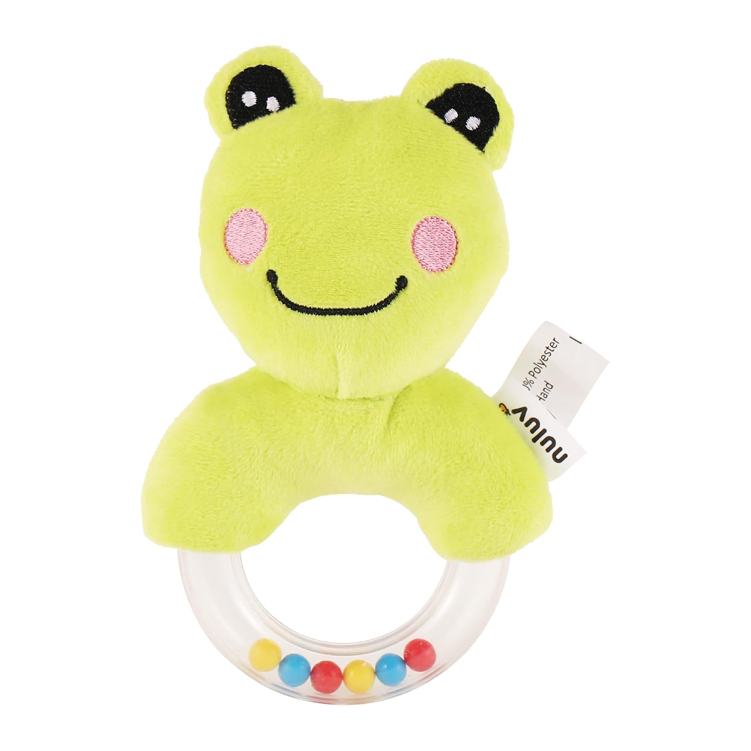 Frog Ring Rattle Toy, Soft Toy with Rattle Sound, Ring Rattle for Babies and Infants, Develops Sight, Sound and Motor Skills, Lightweight and Portable, Non-Toxic, for Babies 3+ Months