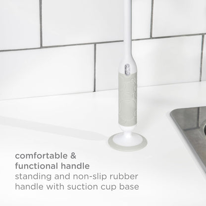 Ubbi Deluxe Bottle Brush With Suction Base - Gray