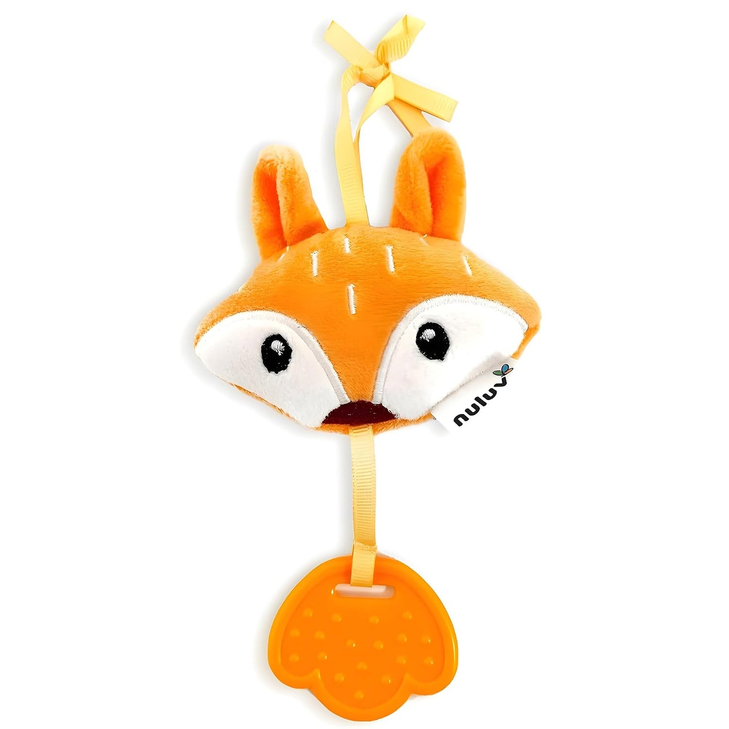 Fox Teether Plush Toy, Soft & Cuddly with Stroller Attachment Ribbon for 3+ Months Babies