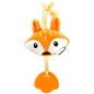 Fox Teether Plush Toy, Soft & Cuddly with Stroller Attachment Ribbon for 3+ Months Babies