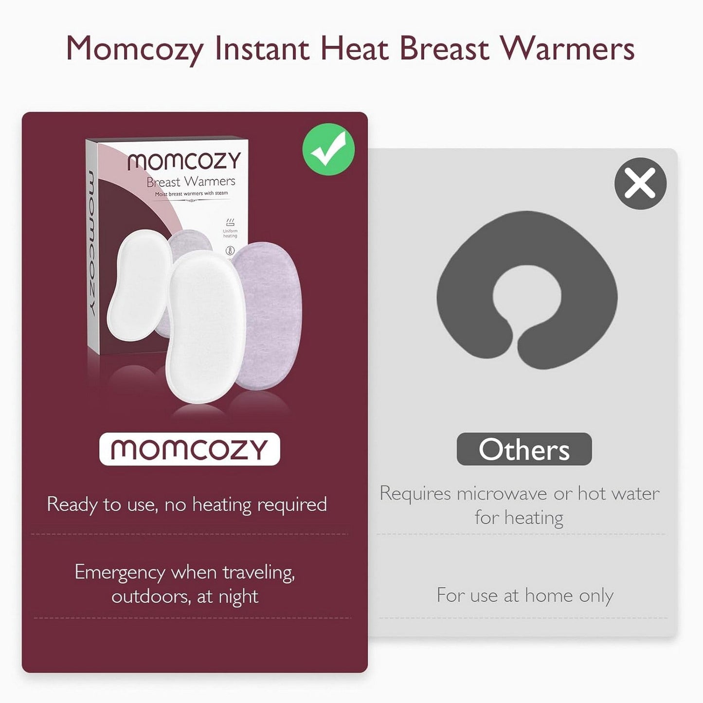 Momcozy Maternity Accessory Instant Heat Breast Warmers White & Lilac