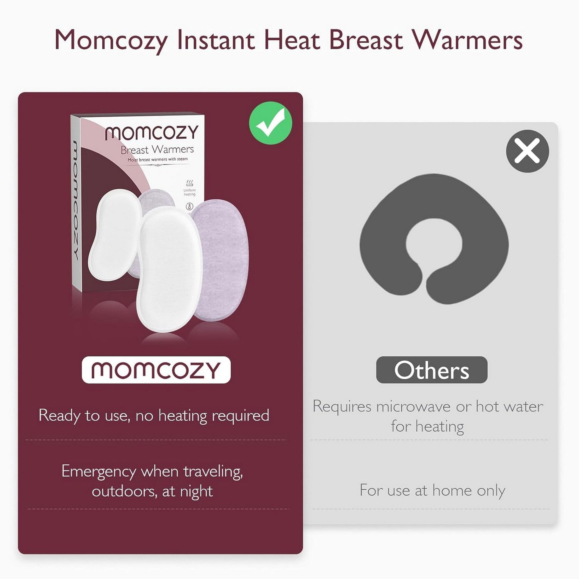 Momcozy Maternity Accessory Instant Heat Breast Warmers White & Lilac