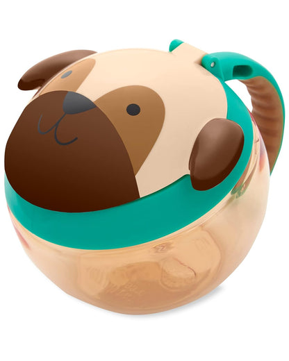 Skip Hop Polypropylene, Acrylonitrile Butadiene Styrene (ABS) Zoo Snack Cup Back to School, Pug"), Multicolor, 222 ml