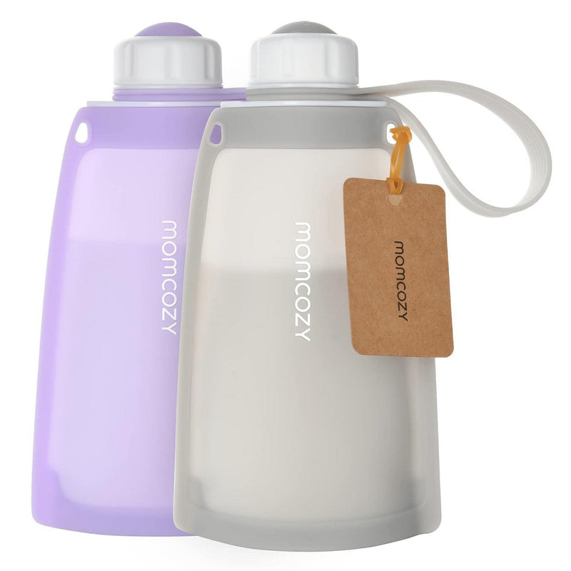 Momcozy Maternity Accessory Silicone Milk Storage Bags 2pcs Purple and Grey