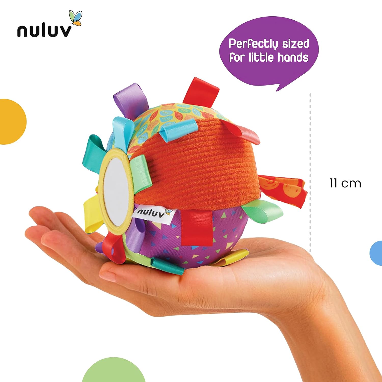 Learning & Activity Play Ball - Soft Plush Infant & Preschool Toy, Multicolour Baby Ball with Rattle Sound
