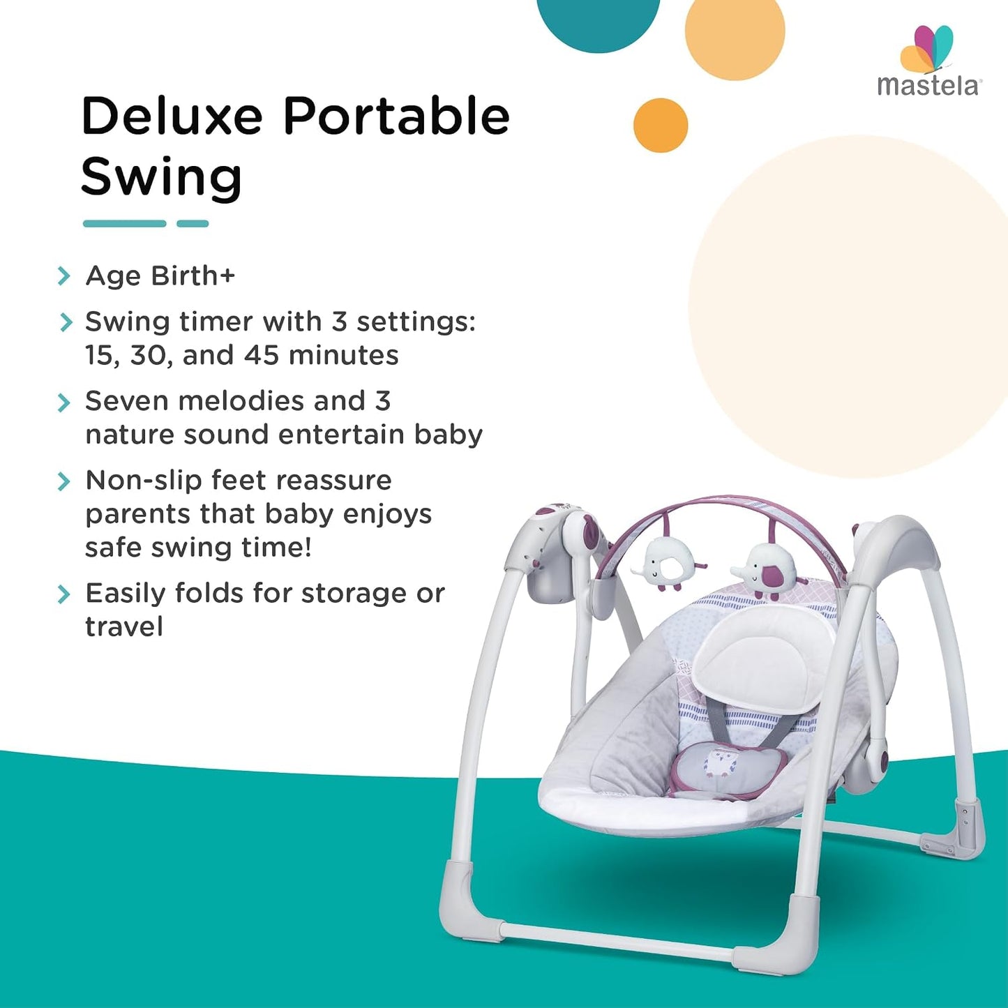 Mastela Deluxe Portable Swing, Multicolour