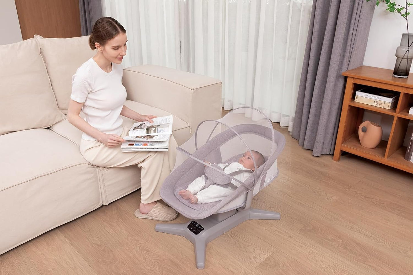 Mastela Swing X Multi-Motion Baby Cradle, Birth to 36M, Pink