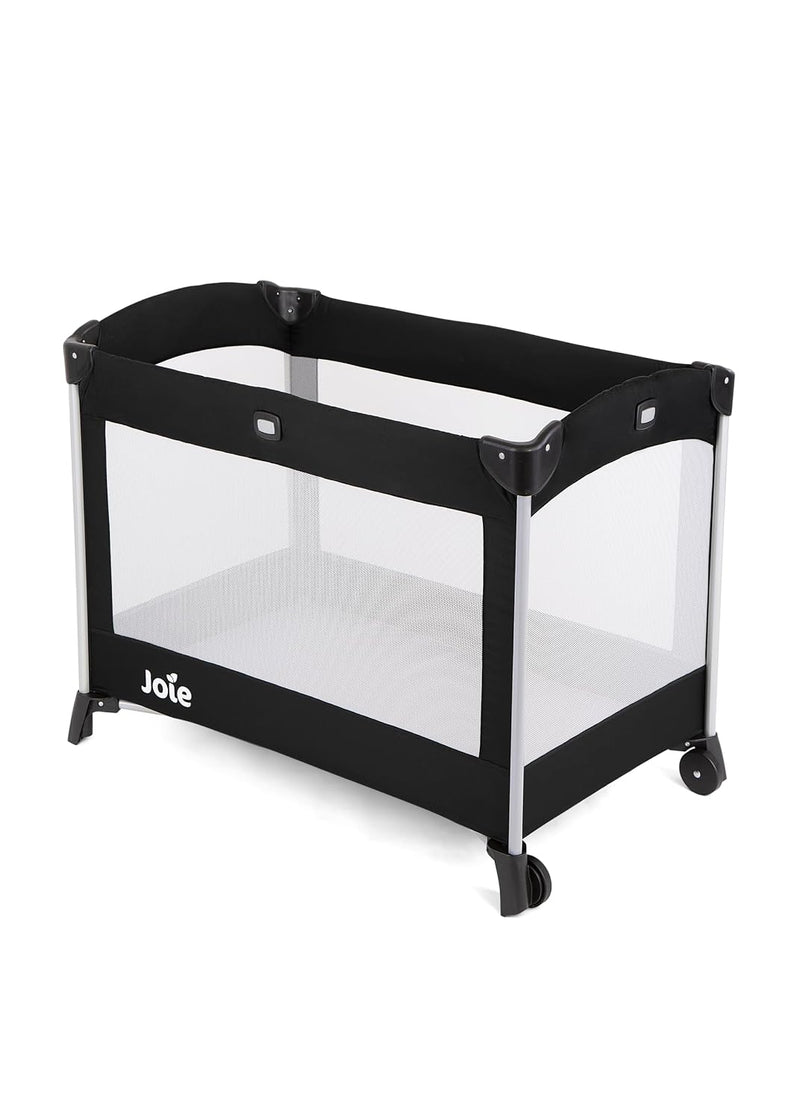 Joie Kubbie Playpen Playard for Baby - Lightweight Travel Cot & Crib, Removable Bassinet, Convertible Compact Fold for Easy Storage, 0 to 15 Kgs