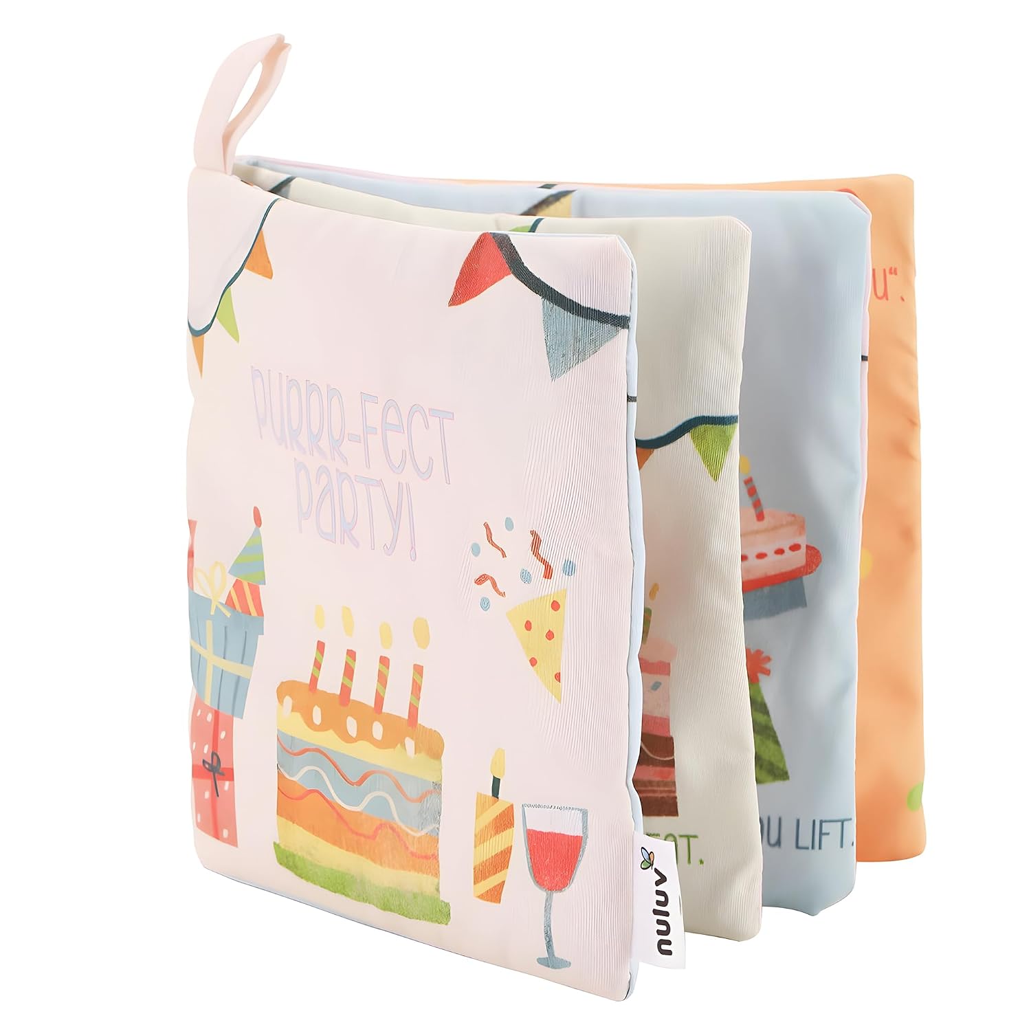 Infant Perfect Party Playbook - Squeaker and Rattle Cloth Book Enable Joyful Sounds for Baby 3 Months+, Multicolor