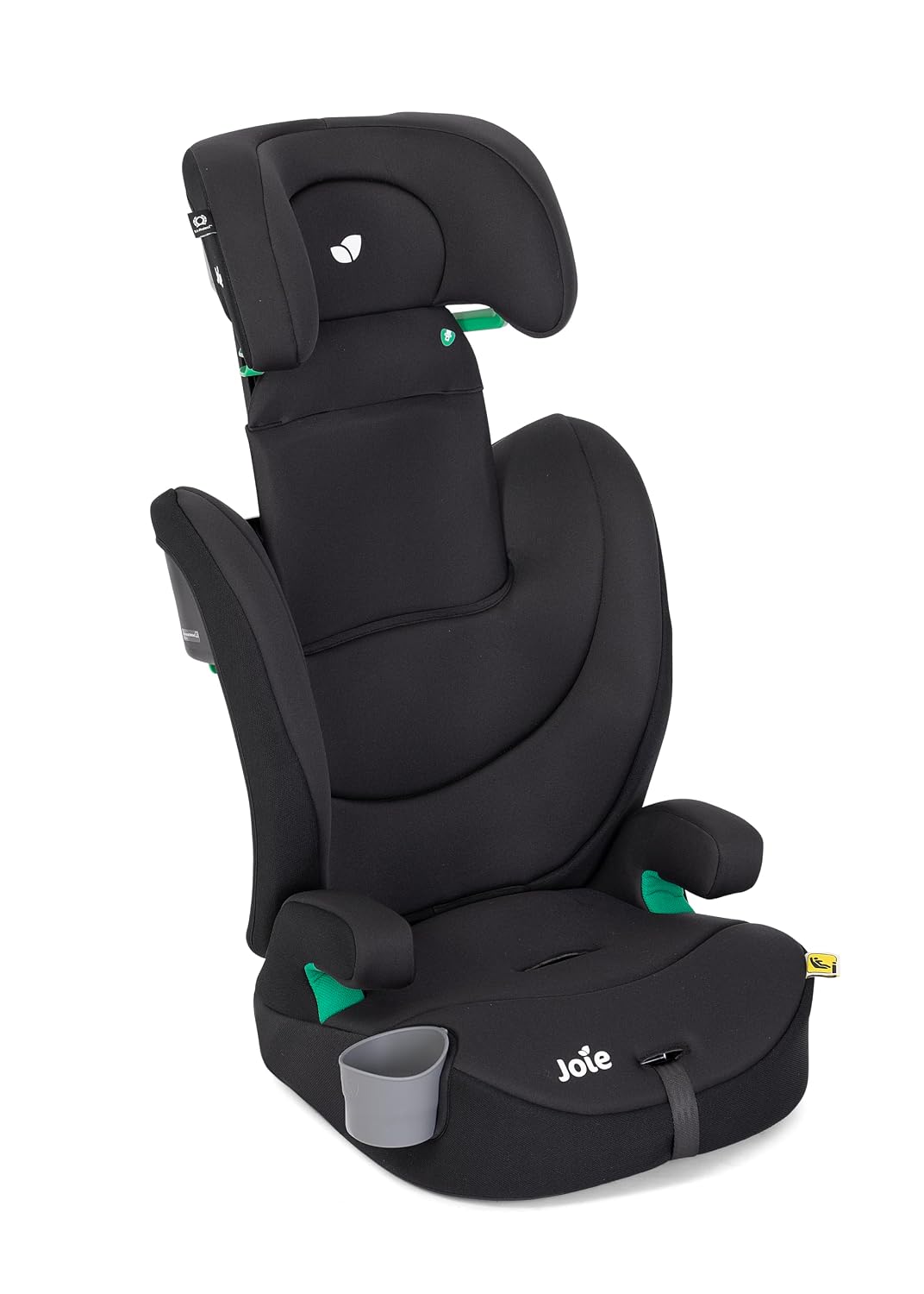 Joie Elevate R129 Certified Toddler to Booster Car Seat | i-Size Safety | Adjustable Headrest, Ventilated Comfort, Belt Install, Cup Holder, Machine-Washable Covers | Usage from 15 Months to 12 Years