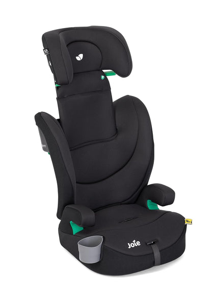 Joie Elevate R129 Certified Toddler to Booster Car Seat | i-Size Safety | Adjustable Headrest, Ventilated Comfort, Belt Install, Cup Holder, Machine-Washable Covers | Usage from 15 Months to 12 Years