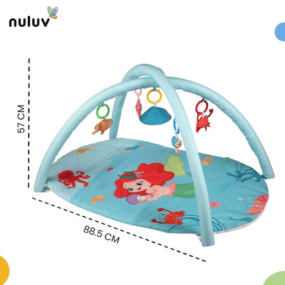 Baby Playgym for Babies | Activity Play Gym with Hanging Crinkles, Squeaker, Mirror and Rattles Toys, Foldable, Washable and Non-Toxic Play Gym, for Infants 2+ Months Mermaid s Cove