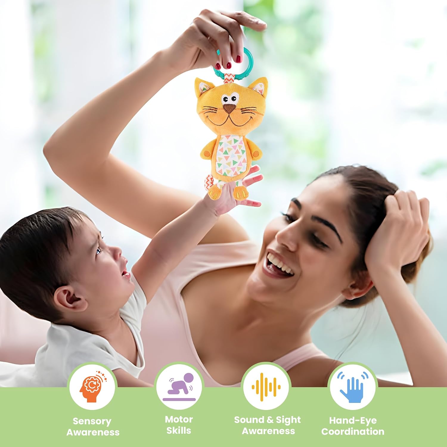 Kitty Musical Jittery Plush Toy - Soft & Cuddly Fabric, Built-in Musical Instrument, Perfect for Babies 3 Months+