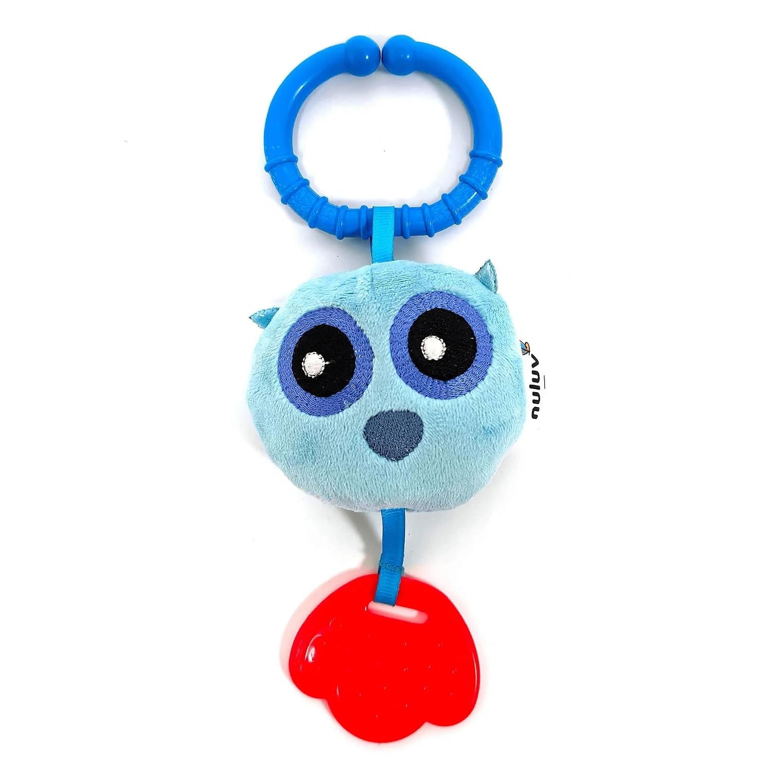 Owl Teether Rattle Plush Toy, Soft & Cuddly with Stroller Attachment Ribbon for 3+ Months Babies