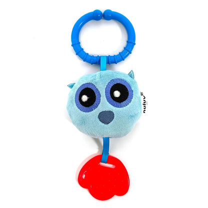 Owl Teether Rattle Plush Toy, Soft & Cuddly with Stroller Attachment Ribbon for 3+ Months Babies