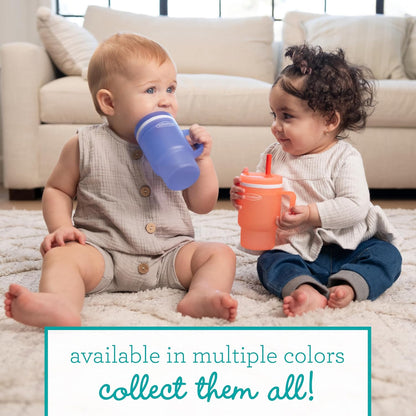 Infantino My 1st Tumbler – Adorable Miniature Tumbler with Leak-Resistant Straw and Toddler-Friendly Handle, Encourages Hydration, Easy to Clean, (266 ml), Blue